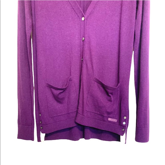 MED•NWT•ARMANI EXCHANGE•ROYAL PURPLE KNIT CARDIGAN W CERTIFICATE OF AUTHENTICITY - Picture 4 of 8